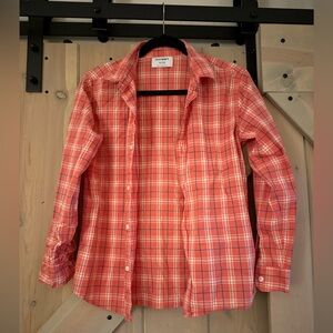 LIKE NEW Old Navy Coral Plaid Shirt